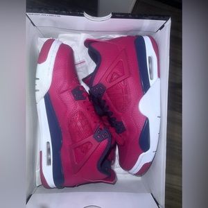 red and blue jordan 4’s